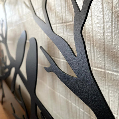 PerchArt | Metall Wandkunst mit Vögeln auf Ast