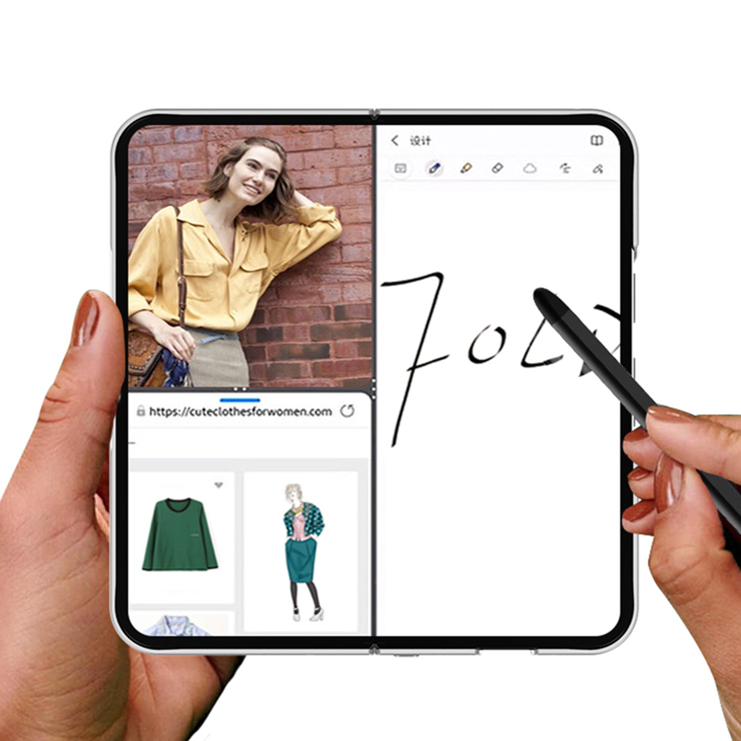 Kreatives Scharnier-Volltelefongehäuse mit Handschriftstifthalterungsschale für Google Pixel Fold2