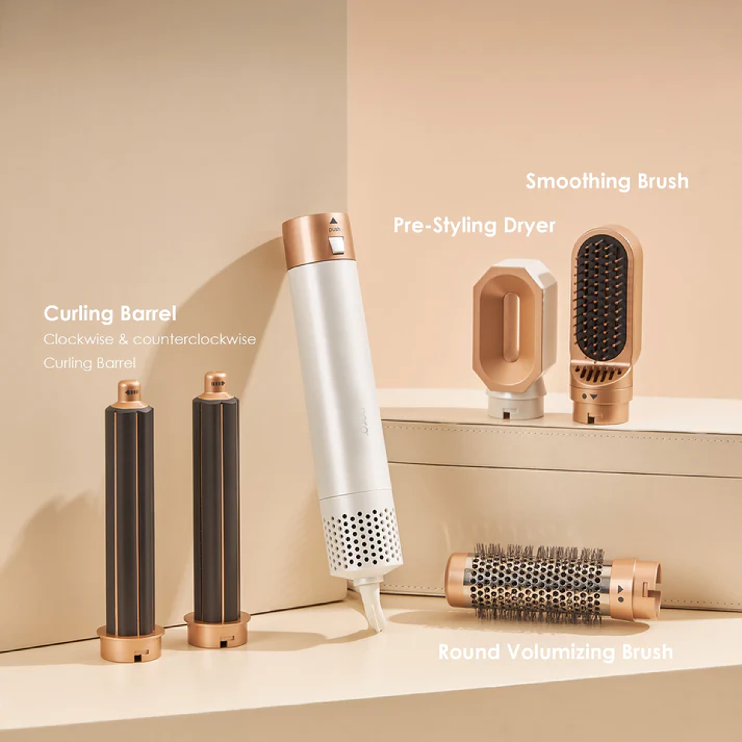 Premium 5-in-1 Haarglätter &amp; Styler – Locken, Wellen, Glätten, Trocknen &amp; Bürsten