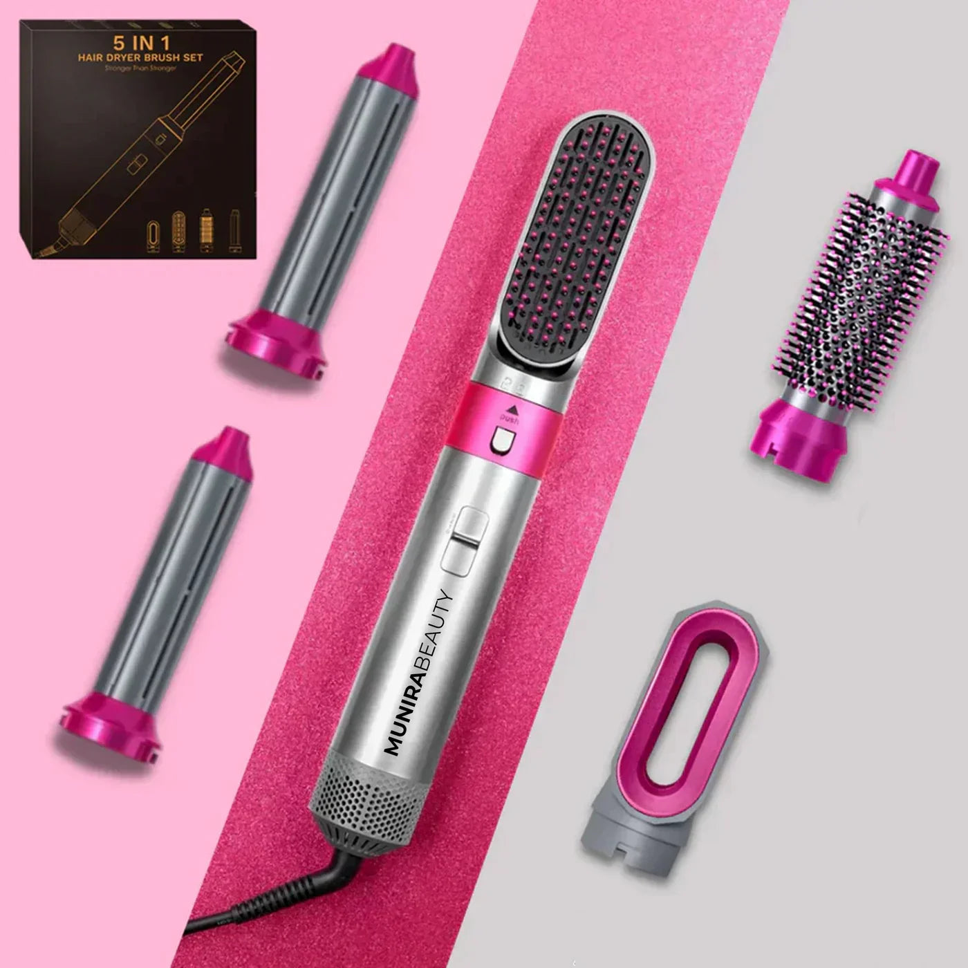 Premium 5-in-1 Haarglätter &amp; Styler – Locken, Wellen, Glätten, Trocknen &amp; Bürsten