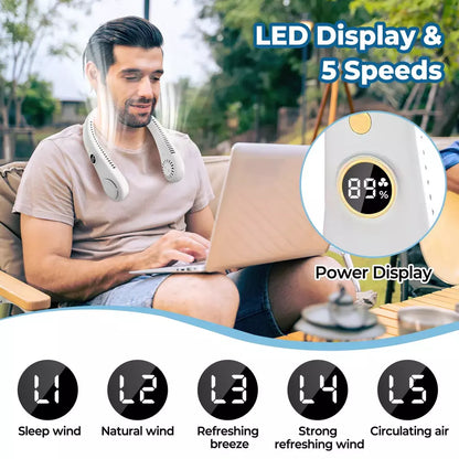 Tragbarer wiederaufladbarer Hals-Kühlventilator für Sommerreisen