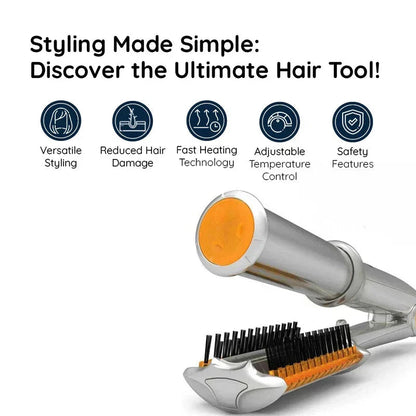 Professionelle 2 in 1 Rotierende Eisen-Haarbürste