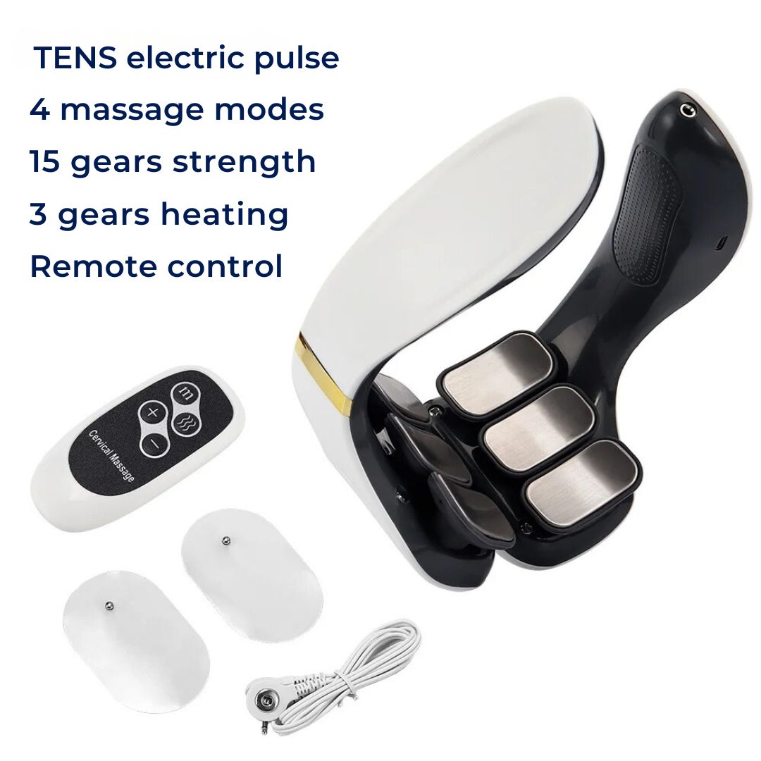 Nacken- und Rückenmassagegerät mit Wärmebehandlung - Tragende Schmerzlinderung für Nacken- und Rückenmuskelentspannung