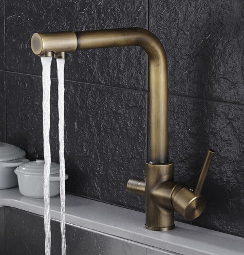 PureFlow | Doppelgriff Küchenarmatur mit Wasserfilter