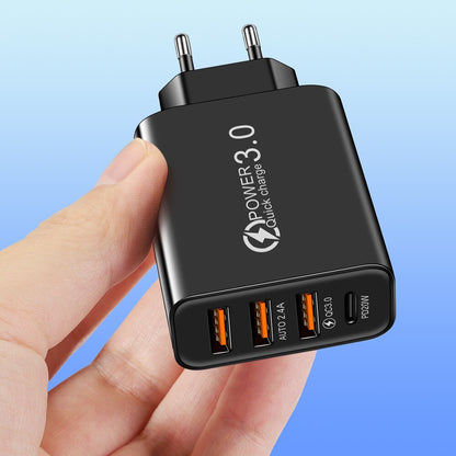 Ladegerät USB C - 60W Power Delivery Schnellladung 3.0 Type-C Netzteil für Smartphones iPhone, iOS, Xiaomi, Samsung, Huawei &amp; Android - Qualcomm Schnellladung mit 3 USB &amp; 1 Type-C Anschluss