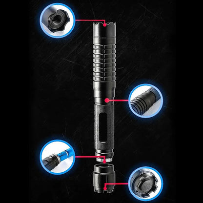 Starker Laserpointer für Outdoor und Notfall – Wasserdicht, einstellbarer Strahl, 2 Akkus