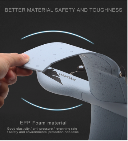 RC Flugzeug mit LED – Ferngesteuertes Modellflugzeug für Kinder &amp; Anfänger mit Handstart &amp; Bodenstart