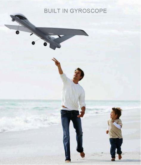 RC Flugzeug mit LED – Ferngesteuertes Modellflugzeug für Kinder &amp; Anfänger mit Handstart &amp; Bodenstart