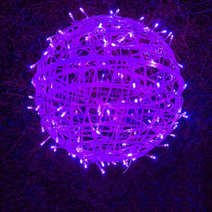 Rattanball Lichterkette | LED Außenbeleuchtung Warmweiß