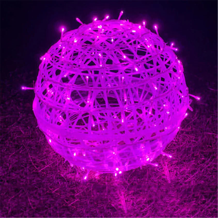 Rattanball Lichterkette | LED Außenbeleuchtung Warmweiß