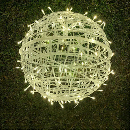 Rattanball Lichterkette | LED Außenbeleuchtung Warmweiß