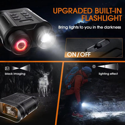 Nachtsichtfernglas mit 7-fachem optischen Zoom, 2-fachem digitalem Zoom, Infrarot-LED und Foto-/Videoaufnahme
