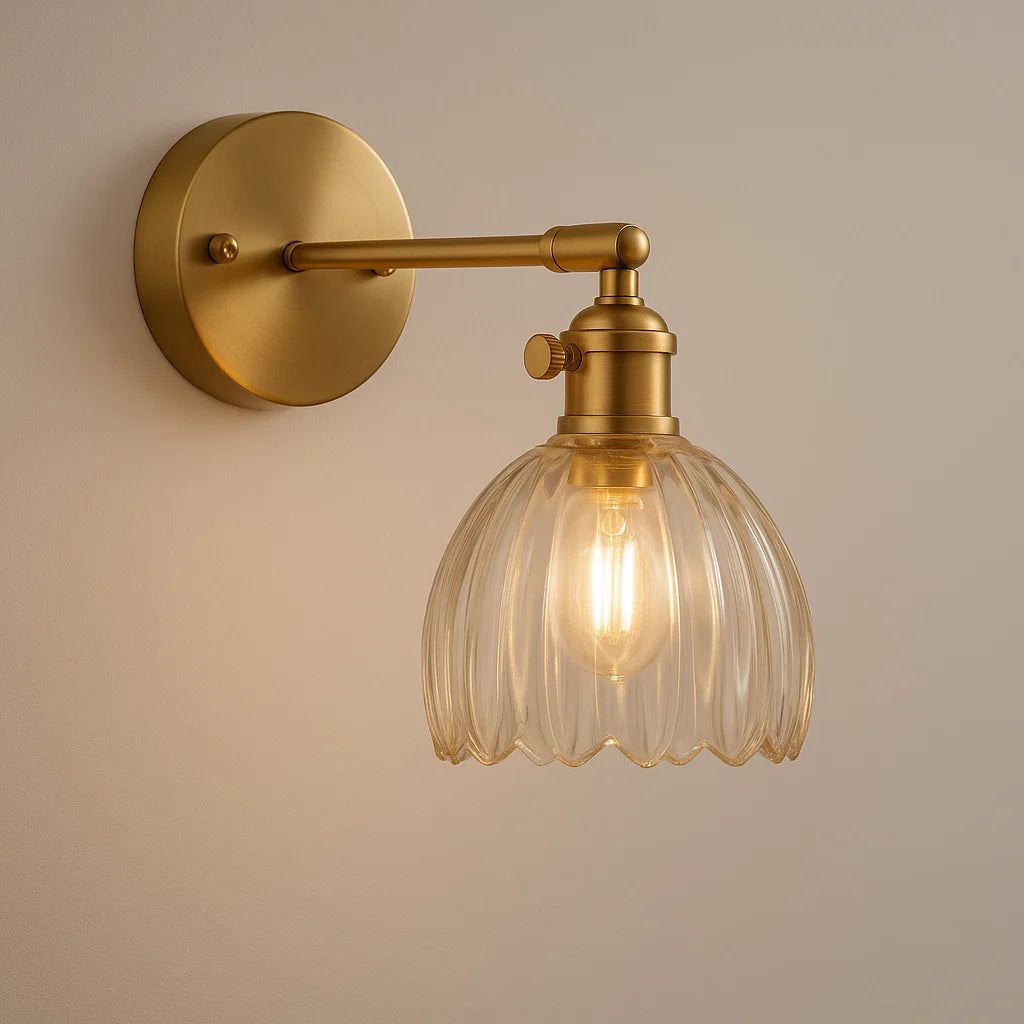 Retro-Wandleuchte | Vintage Glas-Wandlampe mit LED für Innenräume