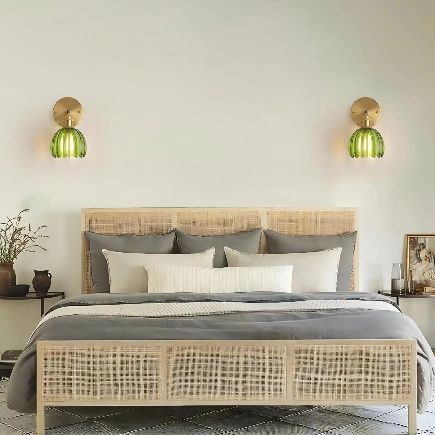 Retro-Wandleuchte | Vintage Glas-Wandlampe mit LED für Innenräume