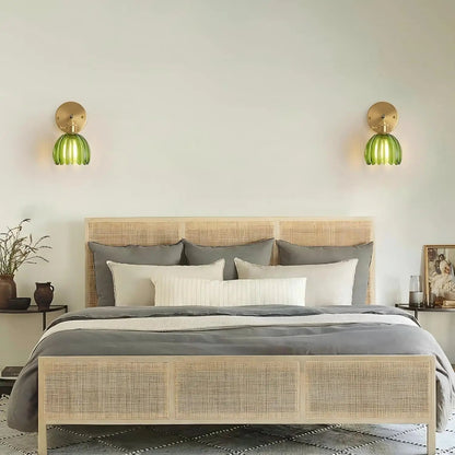 Retro-Wandleuchte | Vintage Glas-Wandlampe mit LED für Innenräume