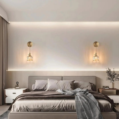 Retro-Wandleuchte | Vintage Glas-Wandlampe mit LED für Innenräume