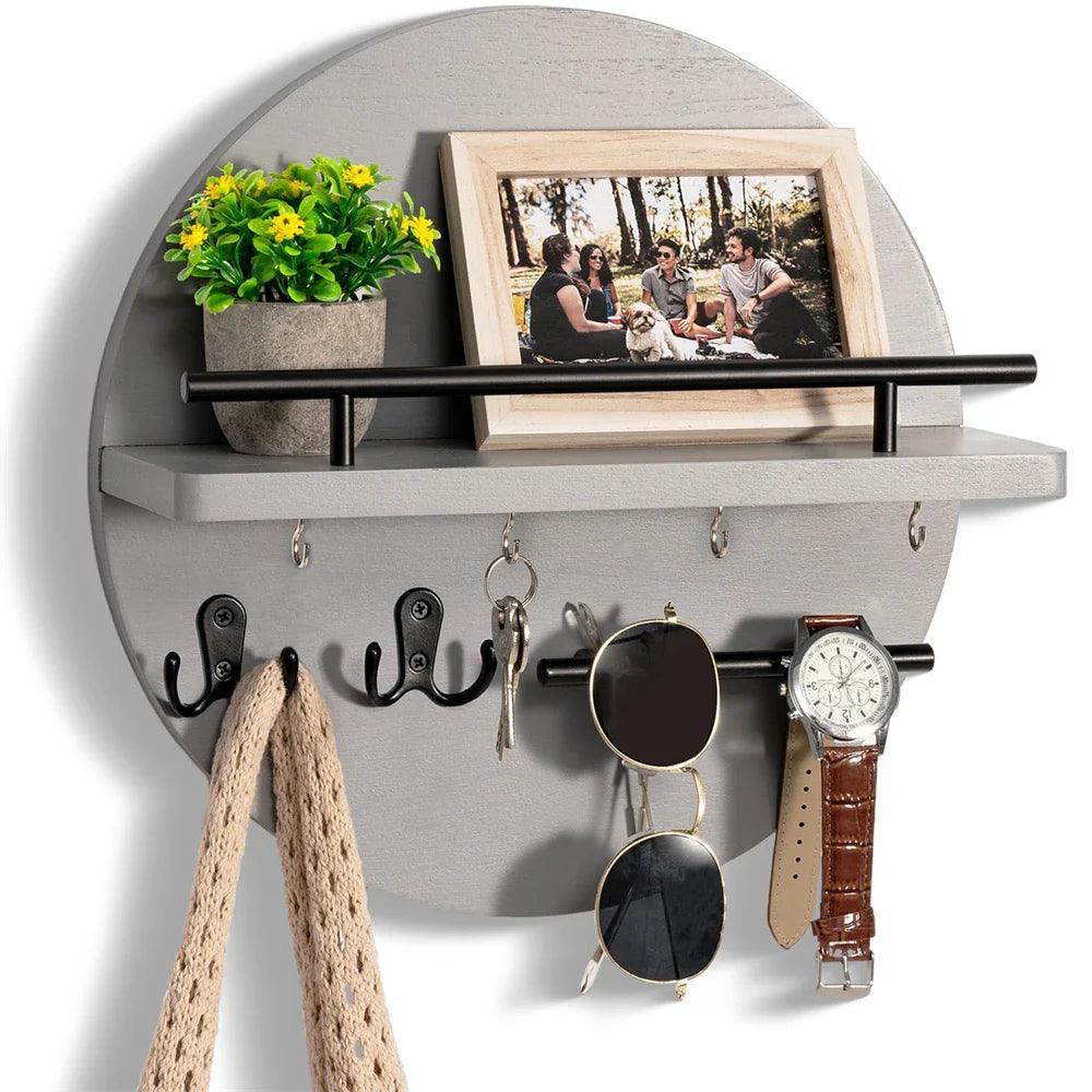 Runder Schlüsselhalter aus Holz | Wanddeko für Ihr Zuhause