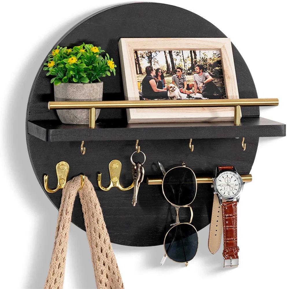 Runder Schlüsselhalter aus Holz | Wanddeko für Ihr Zuhause