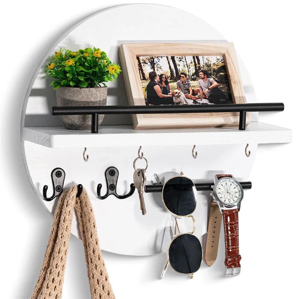 Runder Schlüsselhalter aus Holz | Wanddeko für Ihr Zuhause