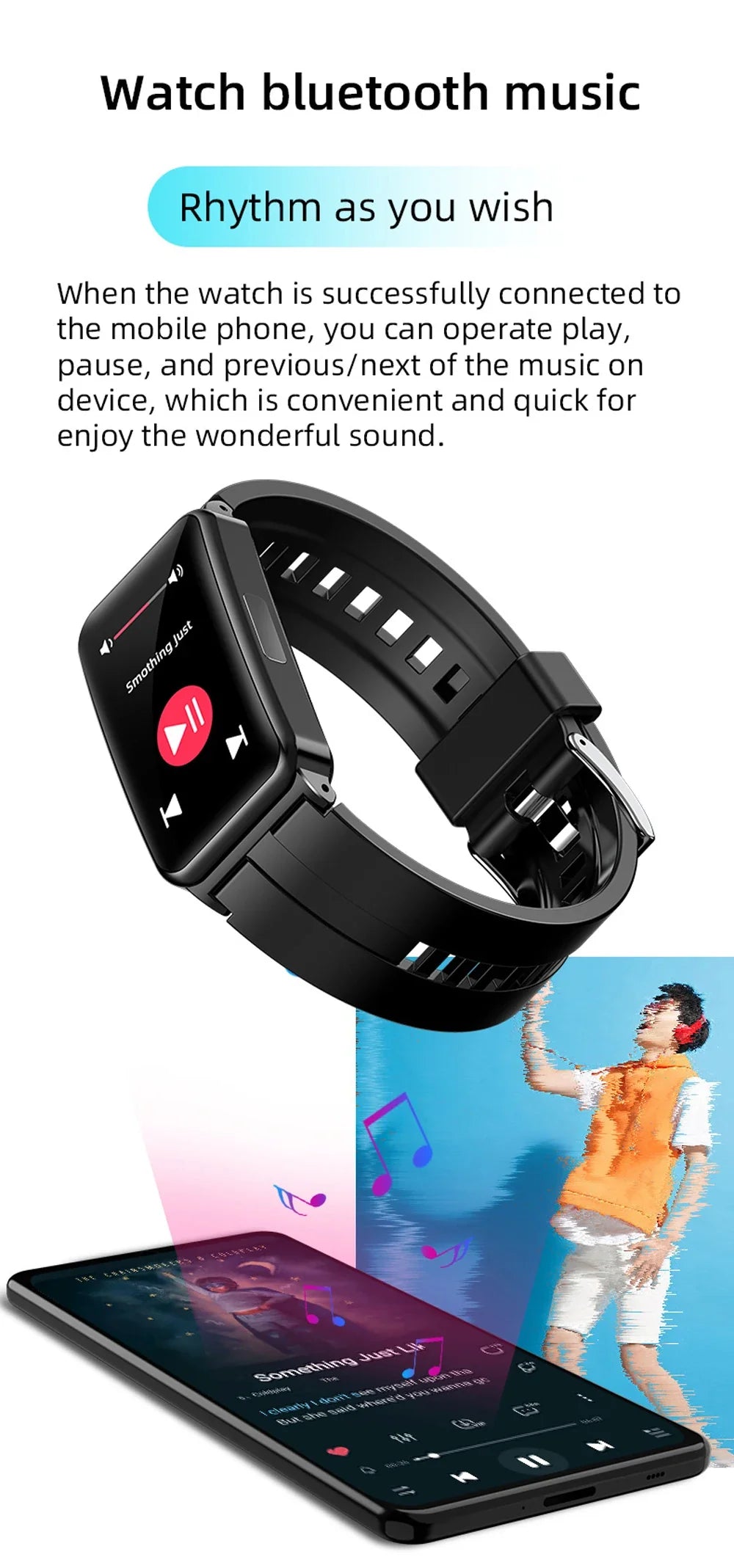 Zelara Superleichte, IP67 wasserdichte, multifunktionale Smart-Armband-Fitness-Tracker-Uhr für Android IOS