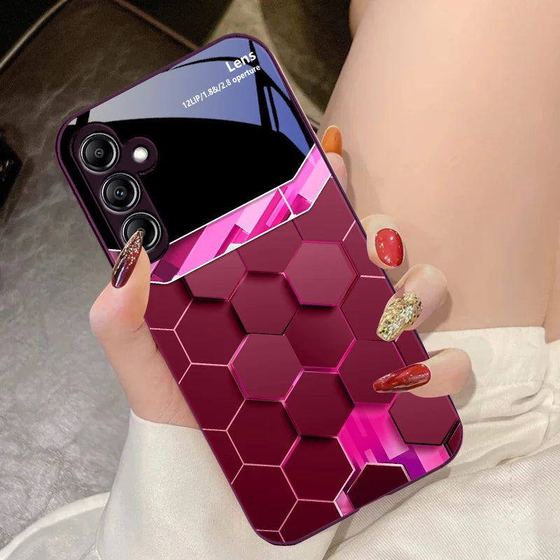 Lingge Gradient Glass Handyhülle Für Samsung Galaxy