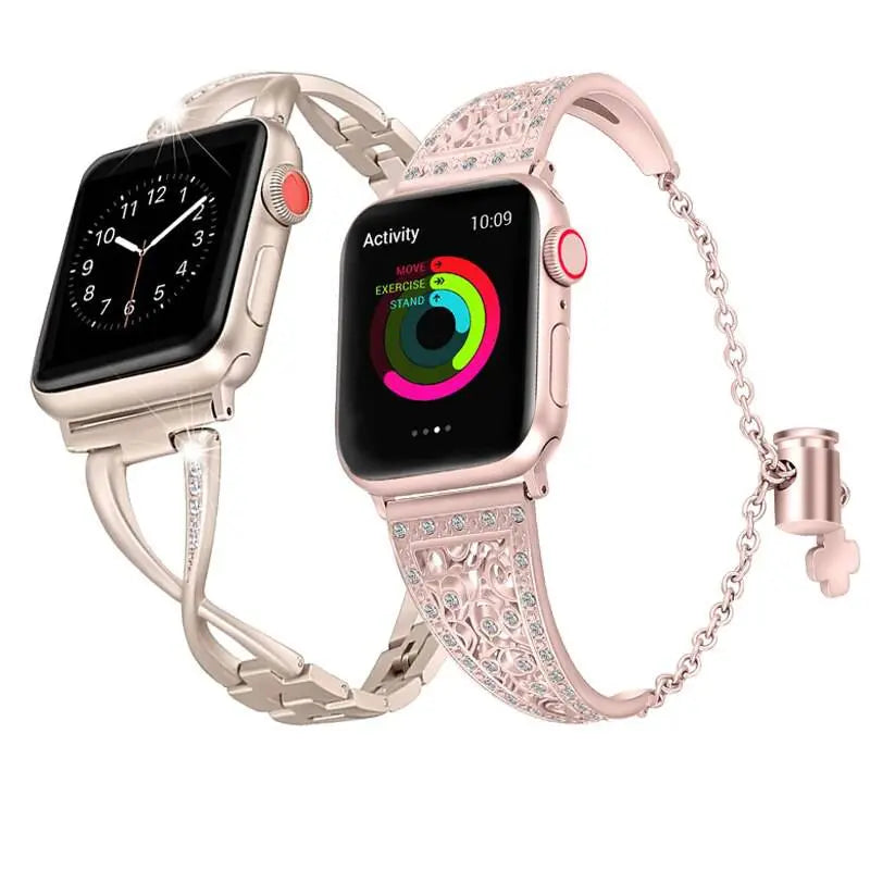 Damen-Armbandpaar aus der Crystal Collection für die Apple Watch