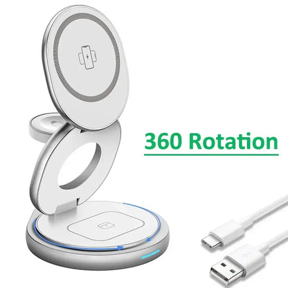 MagCharge 360° – 3-in-1 Rotierende Wireless-Ladestation