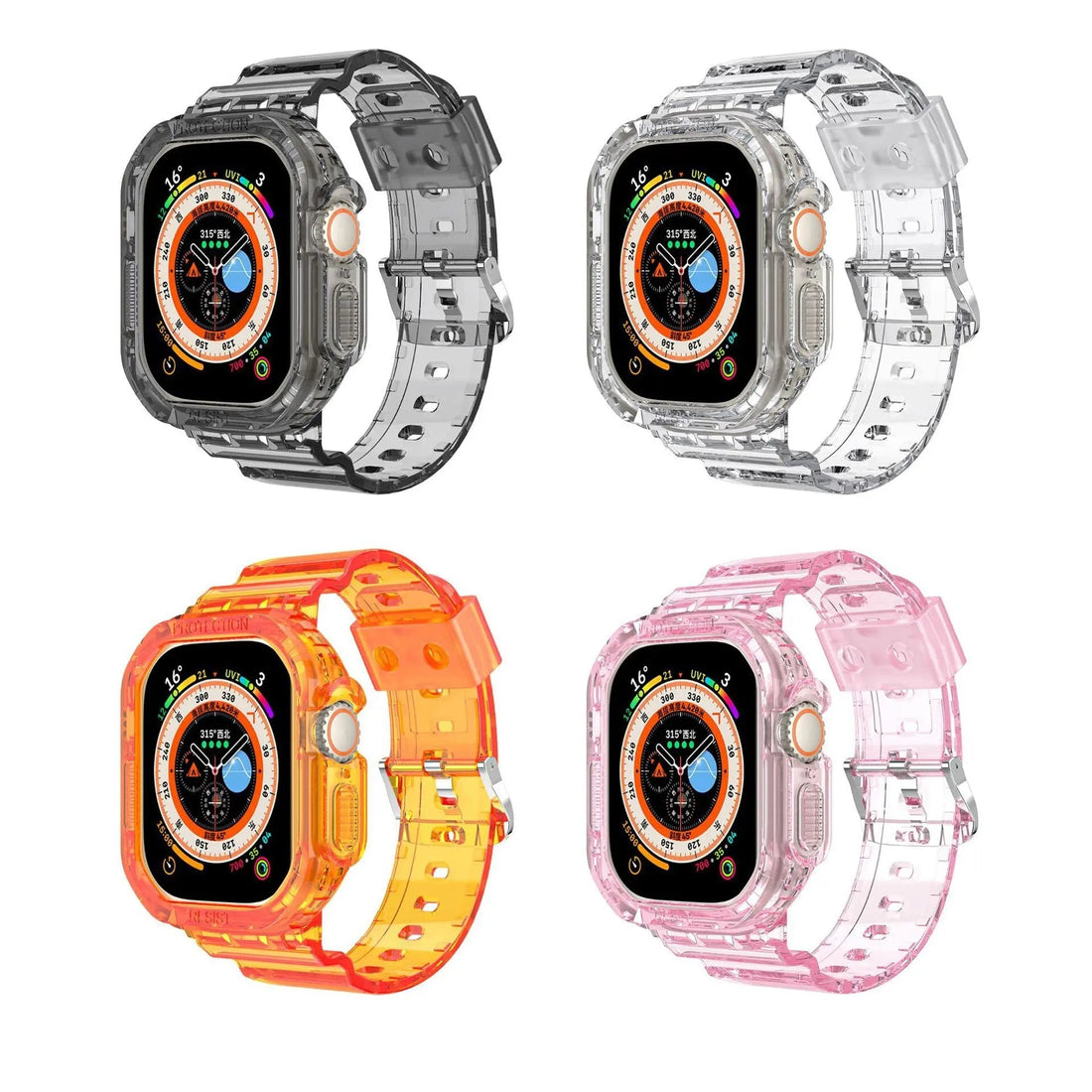 Pinnacle – Transparentes Armband und Gehäuse-Kombination für die Apple Watch Ultra 49 mm