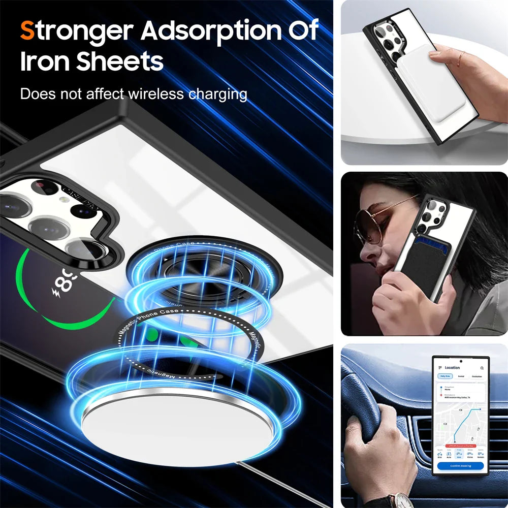 Zelara Ultra Dünn Leicht Transparent Ring Halter Kickstand Schutzhülle für Samsung Galaxy S24 S23 Plus Ultra Serie