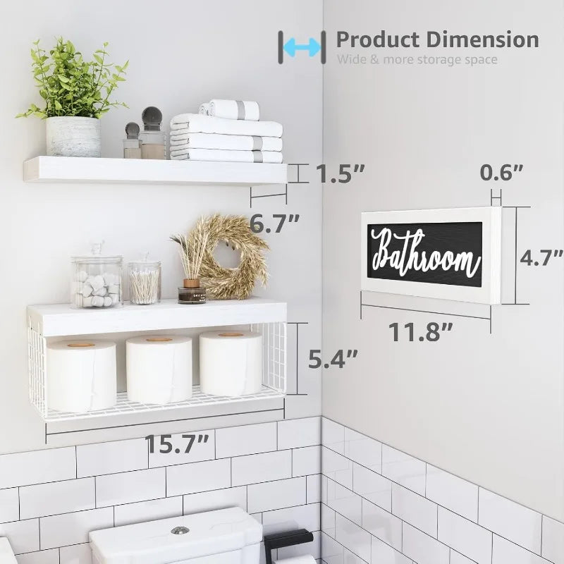 Badezimmerregale über der Toilette - Landhausstil Dekor Set