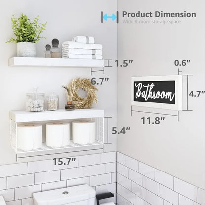Badezimmerregale über der Toilette - Landhausstil Dekor Set