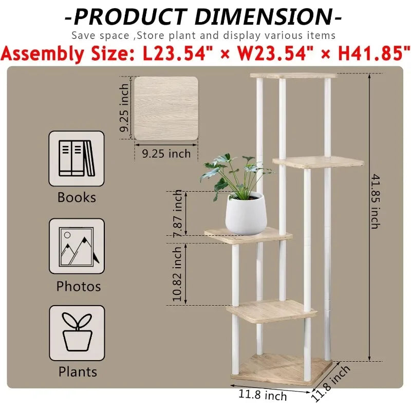 Indoor Metall Pflanzenständer: 5-Tier Ecke Blumenanzeige