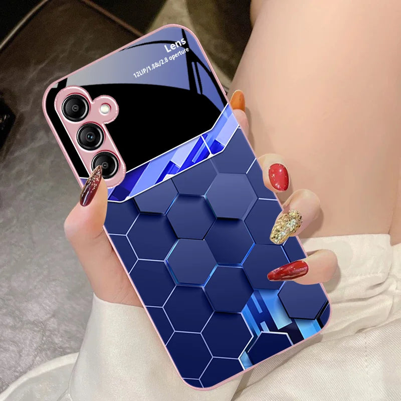 Gradient Blau Glas Handyhülle für Samsung Galaxy