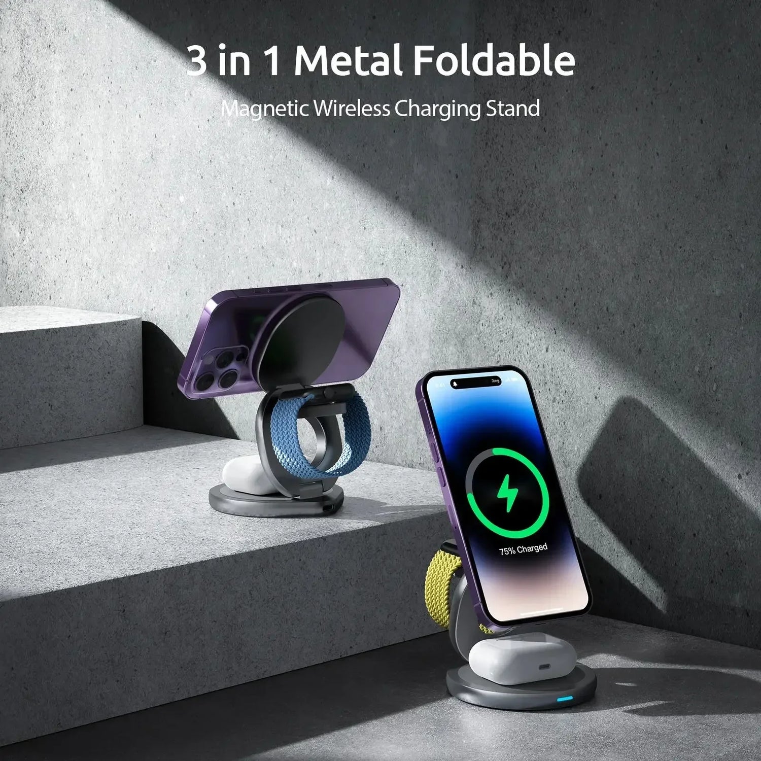 MagCharge 360° – 3-in-1 Rotierende Wireless-Ladestation