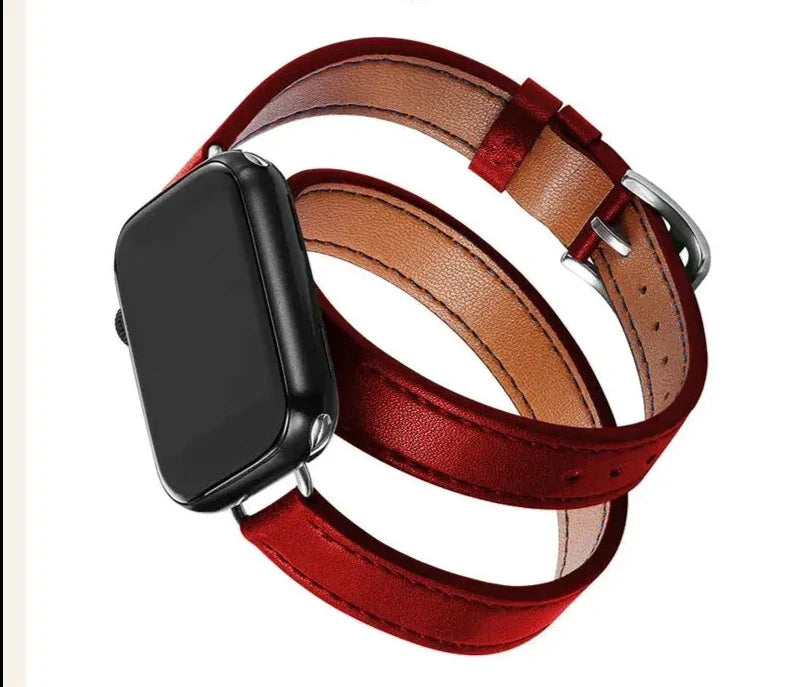 LuxeLeather Wrap-Armband für Apple Watch Series 9 &amp; Ultra 2