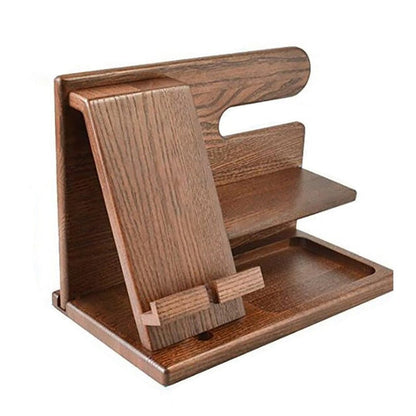 Zelara - Hölzernes Telefon Ladestation Lagerregal Schreibtisch Organisator