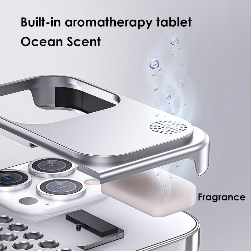 Aluminiumlegierungs-Aromatherapie-Handyhülle für iPhone 14 13 12 Pro Max 15 Plus