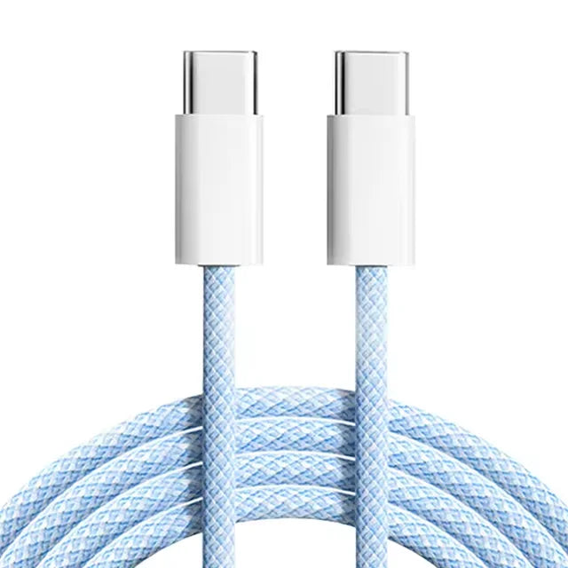60W USB Typ C zu Typ C Nylon Geflochtenes Lade-Datenkabel