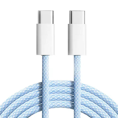 60W USB Typ C zu Typ C Nylon Geflochtenes Lade-Datenkabel