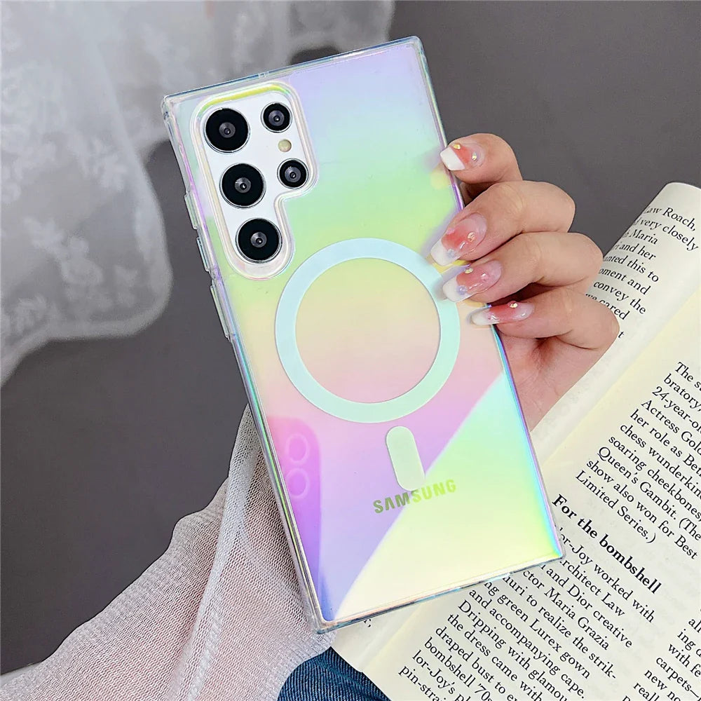 Laser Regenbogen Transparent Samsung Wireless Charging Case
