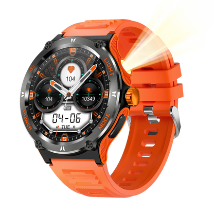 Zelara Outdoor Rugged 3ATM Wasserfest Smartwatch Fitness Tracker Mit Kompass Taschenlampe