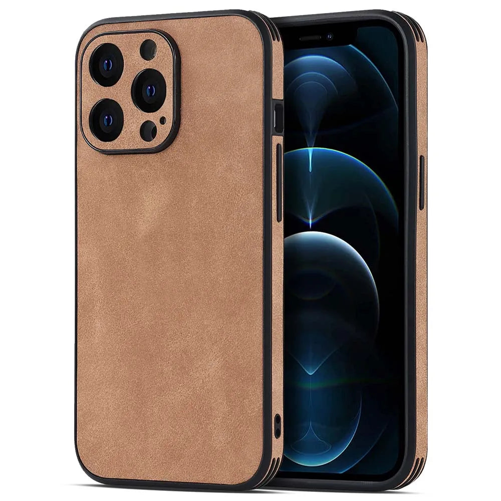 Echtes PU-Leder Farbhülle für iPhone