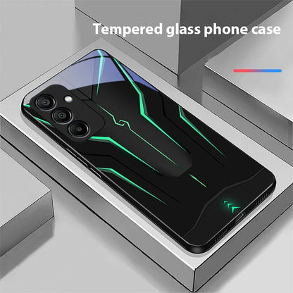 Mechanisches Cool Gelb Tempered Glass Case für Samsung