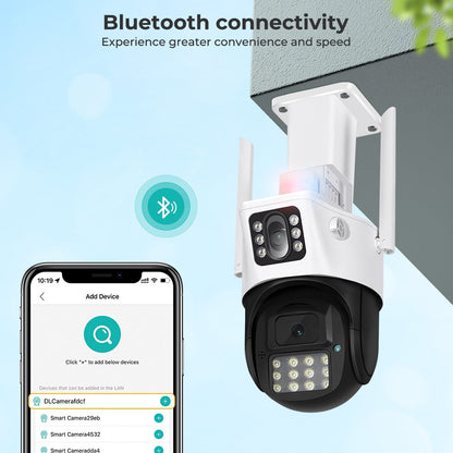 Zelara 8MP Dual-Screen-Lichtmodi Außenüberwachungskamera mit automatischer KI-Verfolgung