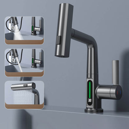 WaterMaster Flexibler LED Küche &amp; Bad Wasserhahn – 360° Schwenkbar, Herausziehbarer Schlauch &amp; 5 Sprühmodi