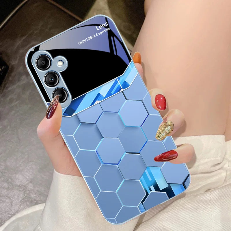 Gradient Blau Glas Handyhülle für Samsung Galaxy
