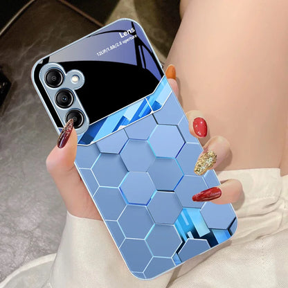 Gradient Blau Glas Handyhülle für Samsung Galaxy