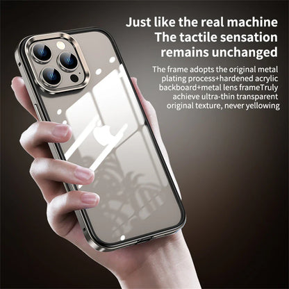 CrystalArmor 2-in-1 – Ultradünne transparente Hülle mit Metalllinsenrahmen für iPhone