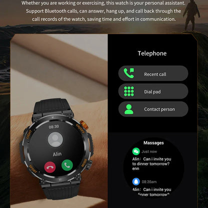 Zelara Outdoor HD Touchscreen Sports Fitness Tracker Smart Watch Mit Kompass &amp; Taschenlampe