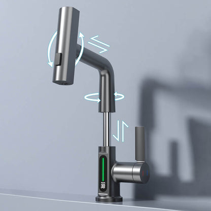 WaterMaster Flexibler LED Küche &amp; Bad Wasserhahn – 360° Schwenkbar, Herausziehbarer Schlauch &amp; 5 Sprühmodi